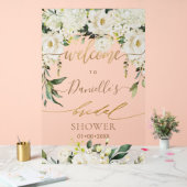 PixDezines Elegant Blush Roze Rozen Anthuriums Acryl Bord (Huwelijk)