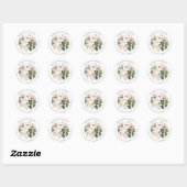 PixDezines Elegant botanisch Blush Roze Eucalyptus Ronde Sticker (Vel)