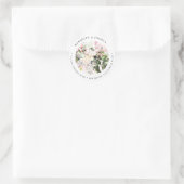 PixDezines Elegant botanisch Blush Roze Eucalyptus Ronde Sticker (Tas)