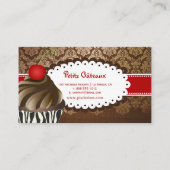 PixDezines elegant chocolaaszirls cupcake Visitekaartje (Achterkant)