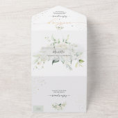 PixDezines Elegant Creamy White Roses All In One Uitnodiging (Buitenkant)