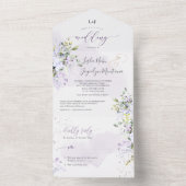 PixDezines Elegant Dusty Paars Gum Eucalyptus All In One Uitnodiging (Binnen)