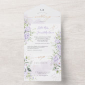 PixDezines Elegant Dusty Paarse Rozen All In One Uitnodiging (Binnen)