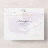 PixDezines Elegant Dusty Paarse Rozen All In One Uitnodiging (Achterkant)