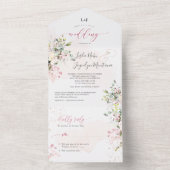 PixDezines Elegant Dusty Roos Gum Eucalyptus All In One Uitnodiging (Binnen)