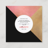 PixDezines Elegant Faux Gold Rood Koper Vierkante Visitekaartje (Achterkant)