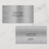PixDezines elegant geborsteld staal/DIY fonts+kleu Visitekaartje (Voorkant / Achterkant)