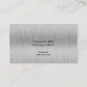 PixDezines elegant geborsteld staal/DIY fonts+kleu Visitekaartje (Achterkant)