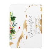 PixDezines Elegant Gold Caribbean Map Save Date Magneet (Verticaal)