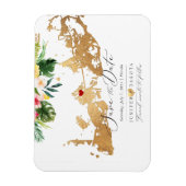 PixDezines Elegant Gold Key West Map, DIY hart Magneet (Verticaal)