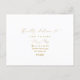 PixDezines Elegant Gouden Kalligrafie RSVP W Maalt Uitnodiging Briefkaart