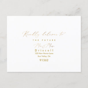 PixDezines Elegant Gouden Kalligrafie RSVP W Maalt Uitnodiging Briefkaart