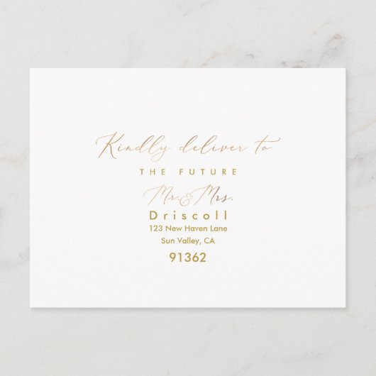 PixDezines Elegant Gouden Kalligrafie RSVP W Maalt Uitnodiging Briefkaart (Voorkant)