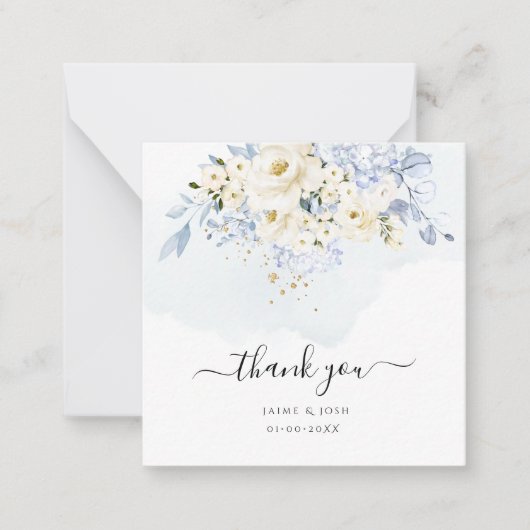 PixDezines Elegant H2 Ice Blue Hyde Cream Rozen Notitiekaartje (Voorkant)