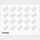 PixDezines Elegant H2 Paarse Rozen Hartelijk dank Ronde Sticker (Vel)