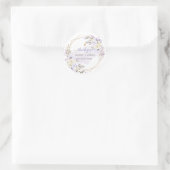PixDezines Elegant H2 Paarse Rozen Hartelijk dank Ronde Sticker (Tas)