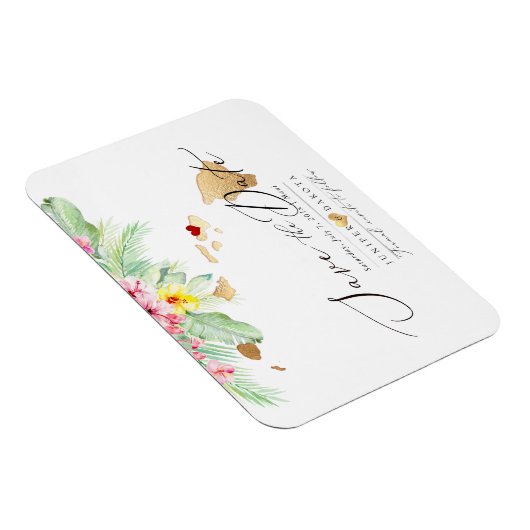 PixDezines Elegant Hawaiian DIY Map Save the Date Magneet (Rechterzijde)