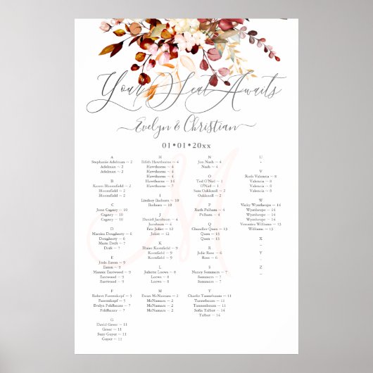 PixDezines Elegant Herfst Foliage Eucalyptus Poste Poster (Voorkant)