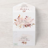 PixDezines Elegant Herfst Foliage Gum Eucalyptus All In One Uitnodiging (Buitenkant)