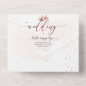 PixDezines Elegant Herfst Foliage Gum Eucalyptus All In One Uitnodiging (Achterkant)