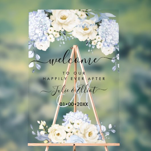 PixDezines Elegant Ice Blue Hyde Alabaster Rozen Acryl Bord (Neutraal)