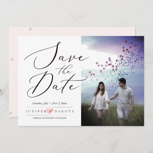 PixDezines Elegant Kalligrafiescript Kaart (Voorkant / Achterkant)