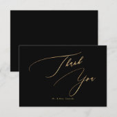 PixDezines Elegant Luxe Calligrafie Faux Gold Bedankkaart (Voorkant / Achterkant)