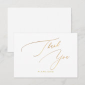 PixDezines Elegant Luxe Calligrafie Faux Gold dan Bedankkaart (Voorkant / Achterkant)