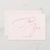 PixDezines Elegant Luxe Roos Gold Bedankkaart (Voorkant / Achterkant)