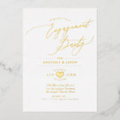 PixDezines Elegant Luxe Verloving Foi Folie Uitnodiging (Voorkant)