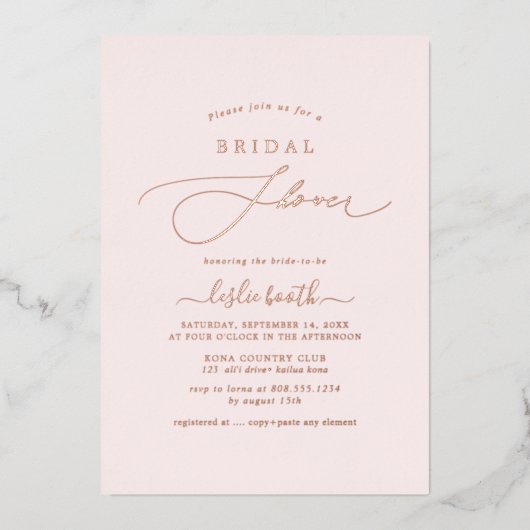 PixDezines Elegant Luxe Vrijgezellenfeest Folie Uitnodiging (Voorkant)