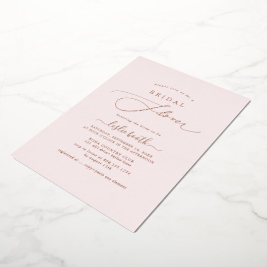 PixDezines Elegant Luxe Vrijgezellenfeest Folie Uitnodiging (Gedraaid)