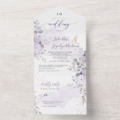 PixDezines Elegant Paarse volken All In One Uitnodiging (Binnen)