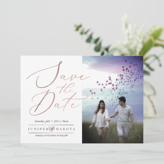 PixDezines Elegant Roos Goud Kaart (Staand voorkant)