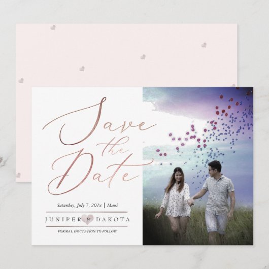 PixDezines Elegant Roos Goud Kaart (Voorkant / Achterkant)