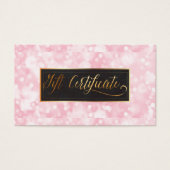 PixDezines Elegant roze Bokeh Cards Visitekaartje (Voorkant)