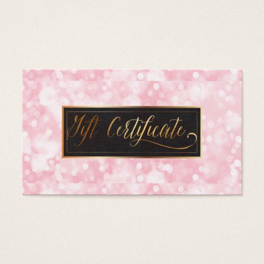 PixDezines Elegant roze Bokeh Cards Visitekaartje (Voorkant)