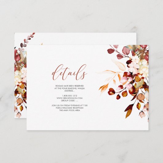 PixDezines Elegant Rustic Herfst Eucalyptus DETAIL Kaart (Voorkant / Achterkant)