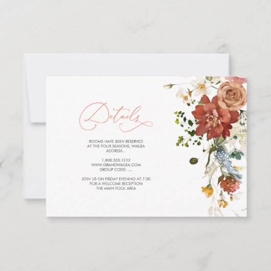 PixDezines Elegant Rustic Herfst Garden Flowers Kaart (Voorkant)