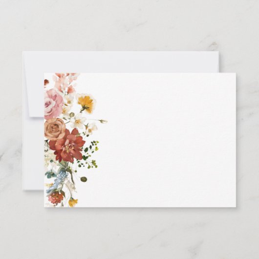 PixDezines Elegant Rustic Herfst Garden Flowers Kaart (Achterkant)