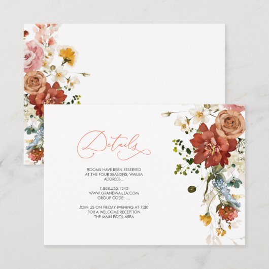 PixDezines Elegant Rustic Herfst Garden Flowers Kaart (Voorkant / Achterkant)