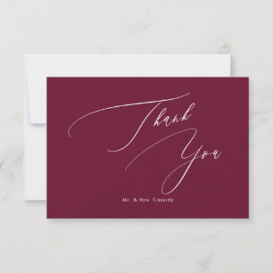 PixDezines Elegant Script Burgundy Bedankt