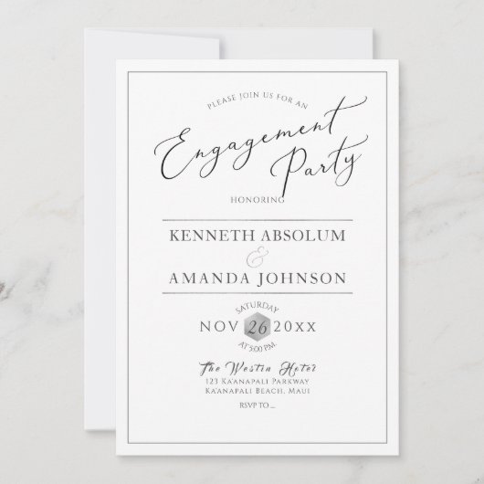 PixDezines Elegant Script, Engagement Party Kaart (Voorkant)