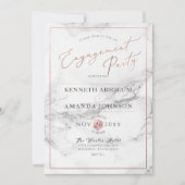 PixDezines Elegant Script, Marble+Faux Roos Gold Kaart (Voorkant)