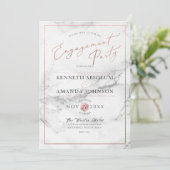 PixDezines Elegant Script, Marble+Faux Roos Gold Kaart (Staand voorkant)