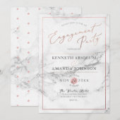 PixDezines Elegant Script, Marble+Faux Roos Gold Kaart (Voorkant / Achterkant)