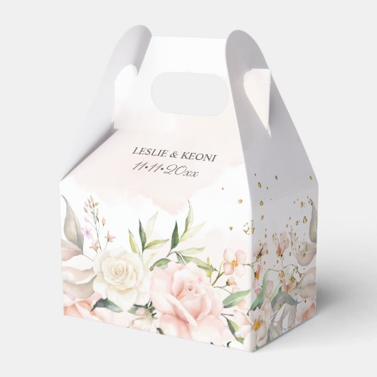 PixDezines Elegant Waterverf Blush in Cream Rozen Bedankdoosjes (Voorkant Zijde)