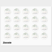 PixDezines Elegant Waterverf Greenery Eucalyptus Ronde Sticker (Vel)