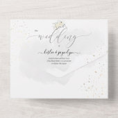 PixDezines Elegant White Flowers All In One Uitnodiging (Achterkant)