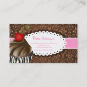 PixDezines elegante chocolade wervelt cupcake Visitekaartje (Achterkant)